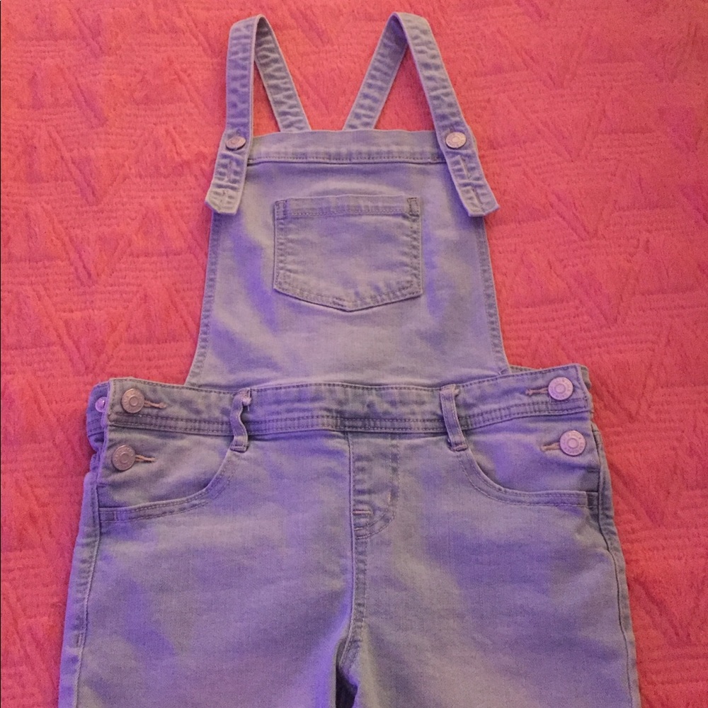 Girls Denim Short Overalls